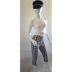 Black and white checkered leggings
